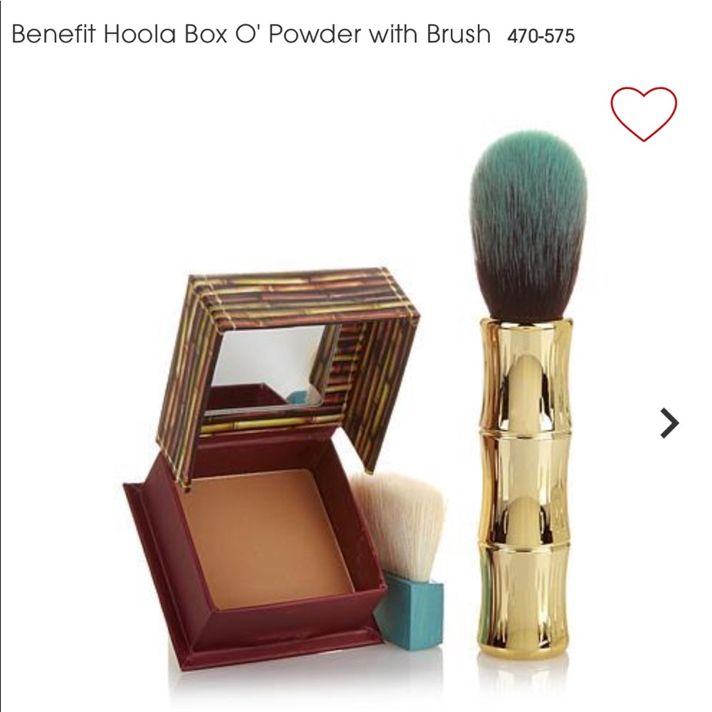 Benefit hoola bronzer, contour brush, and lippie